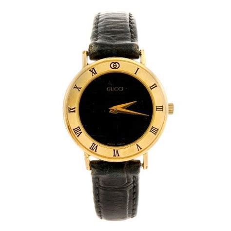 gold plated quartz lady's gucci 3000.2 l wrist watch|[Near MINT] Vintage GUCCI 3000.2.L Black Dial Gold Plated .